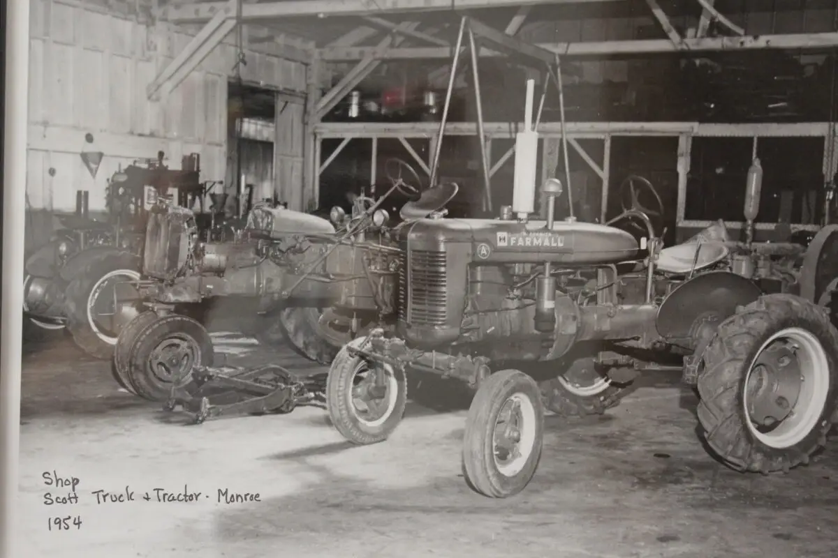 Scott Equipment truck and tractor shop in Monroe 1954